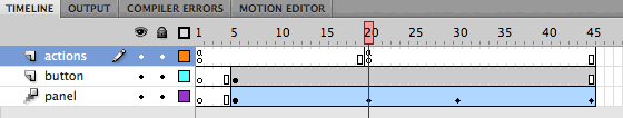 Timeline shown in Flash